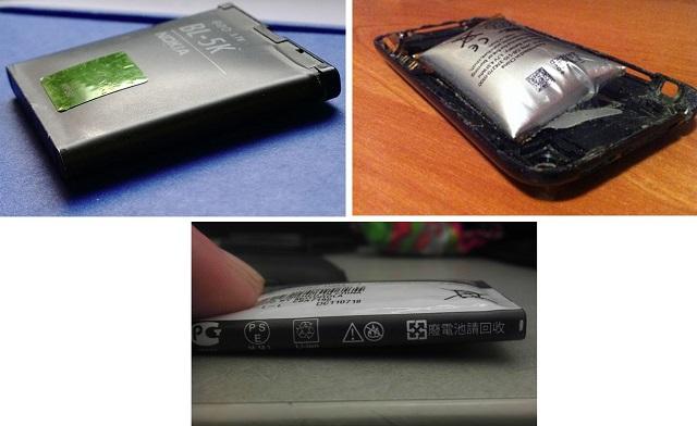 Примеры дефектов аккумулятора смартфона