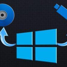 логотип Windows, диск и флешка