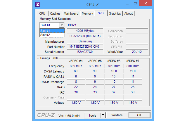 CPU-Z вкладка SPD