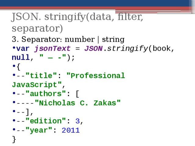  формат JSON в JavaScript