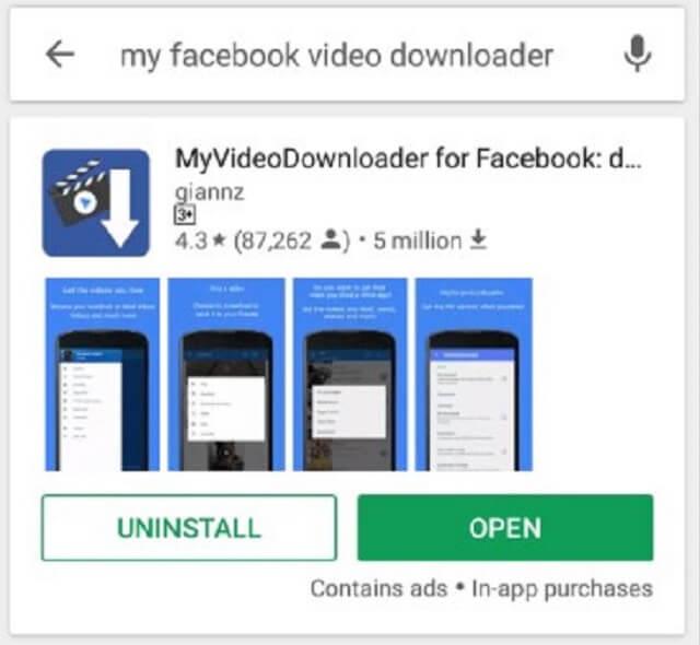 скачать видео с фейсюука с помощью MyVideoDownloader